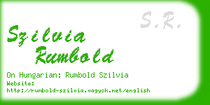 szilvia rumbold business card